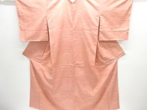 未使用品　変わり横段織出し手織り紬着物